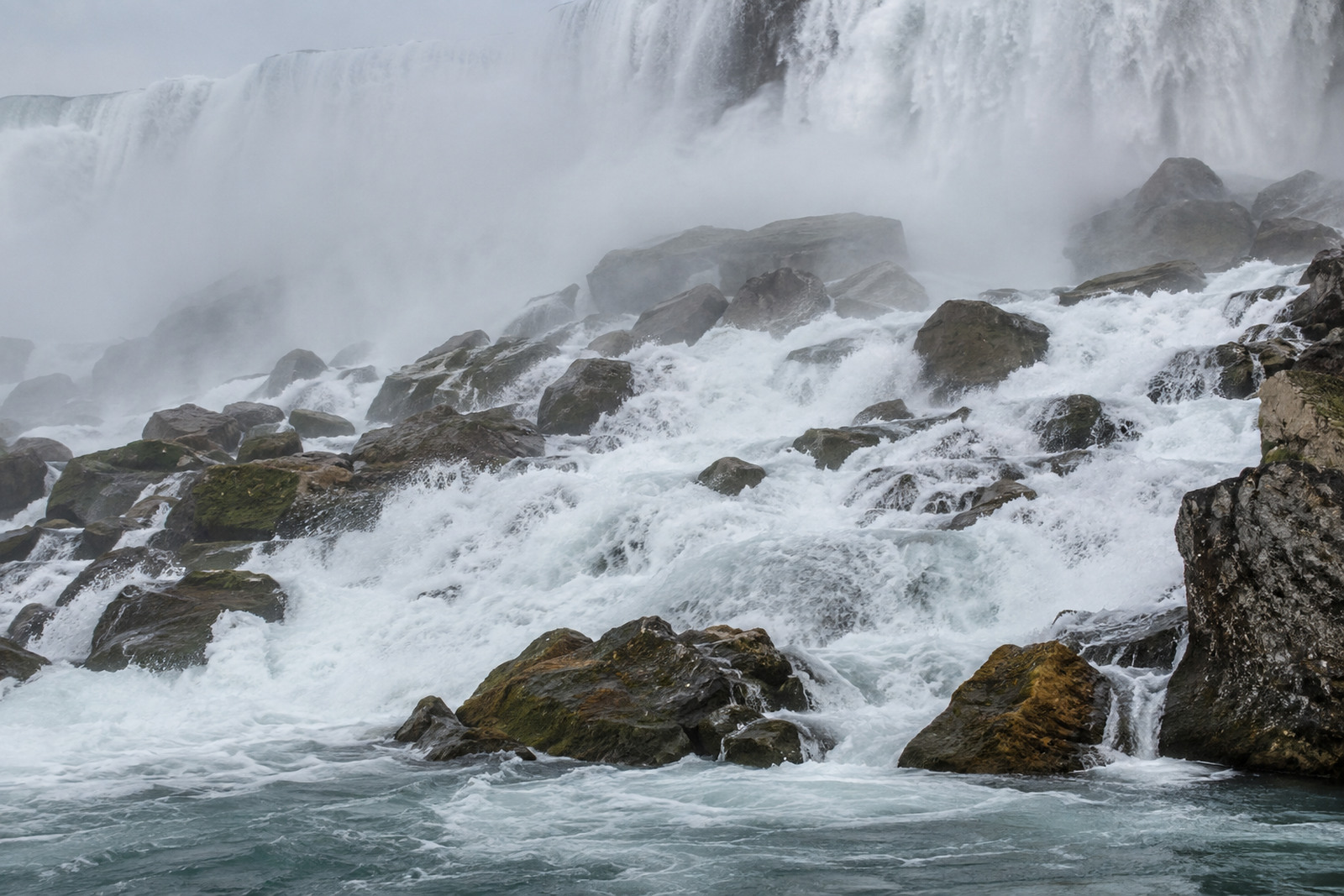 Horseshoe Falls seen from across the gorge, with American Falls visible in the background