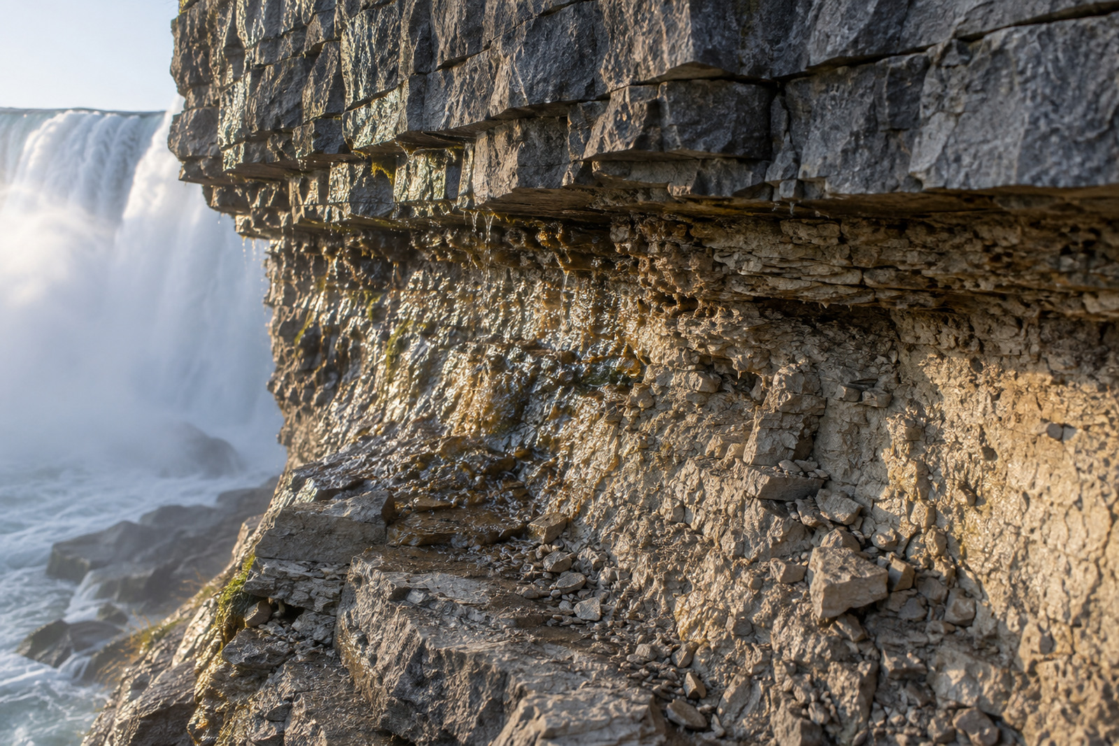 The Niagara Gorge carved by the retreating falls, seen from above